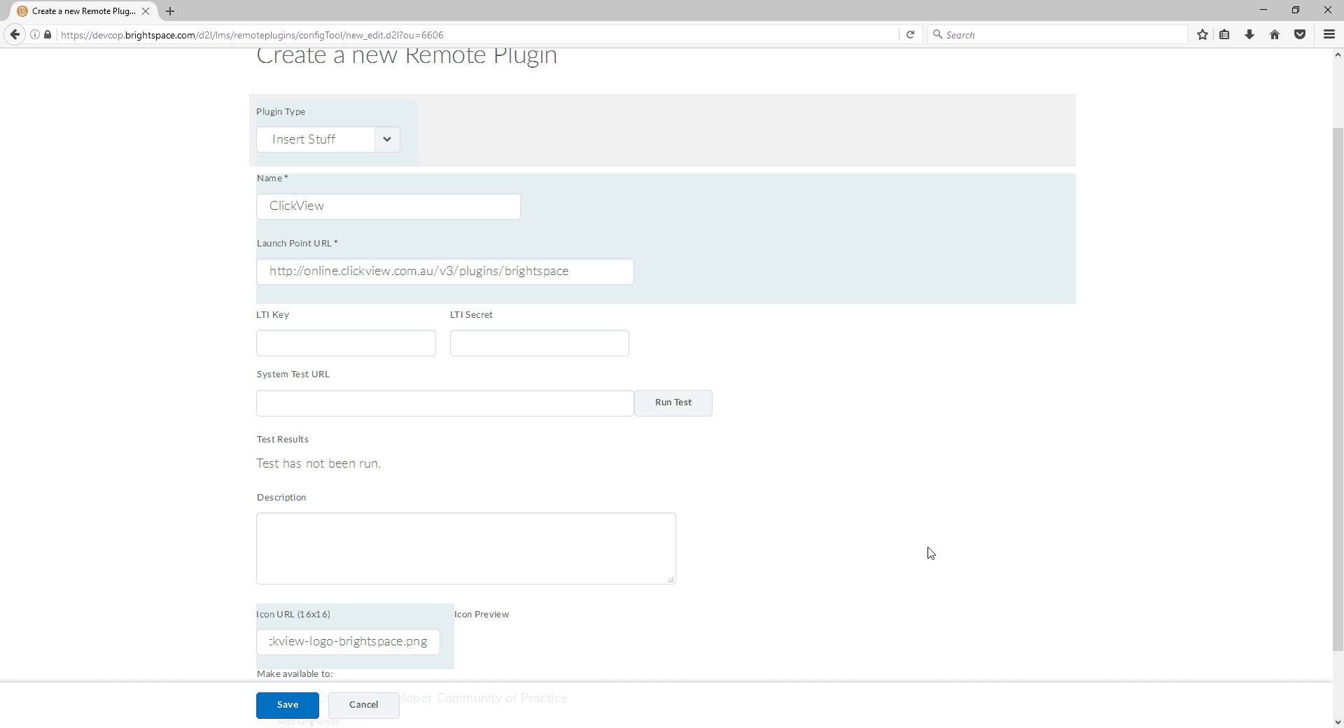 Plugin configuration
