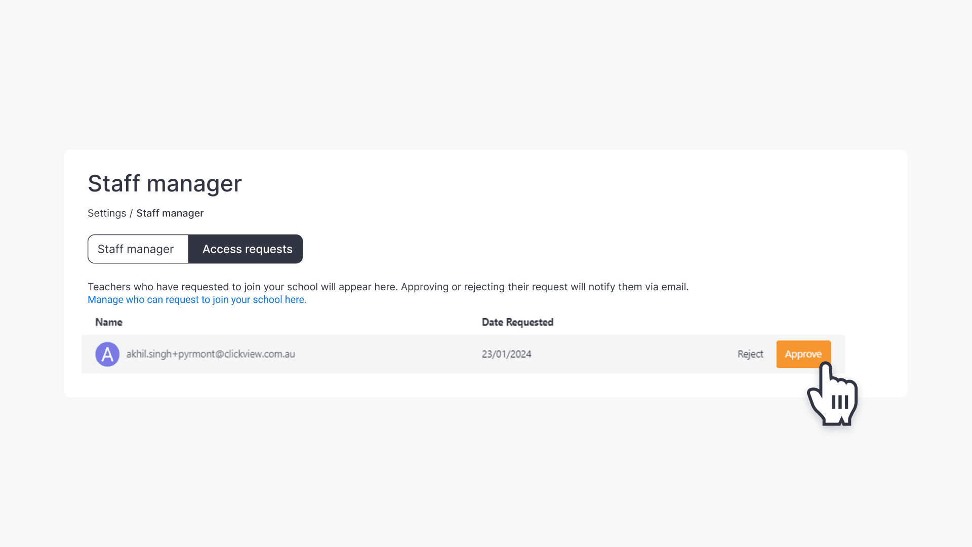How to accept teacher requests to join your ClickView account