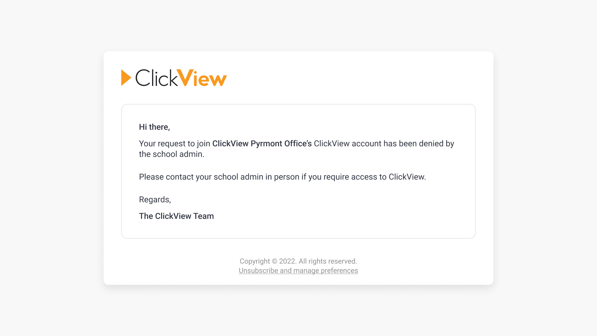 Denied request screenshot