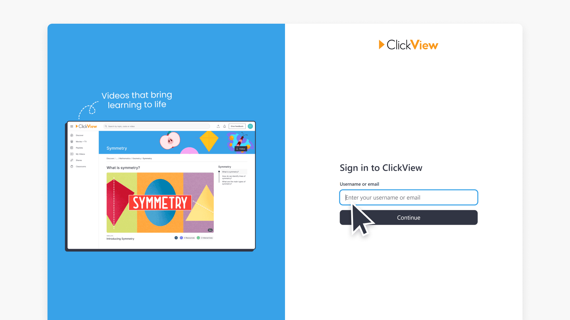 Enter your username or email in the sign in page