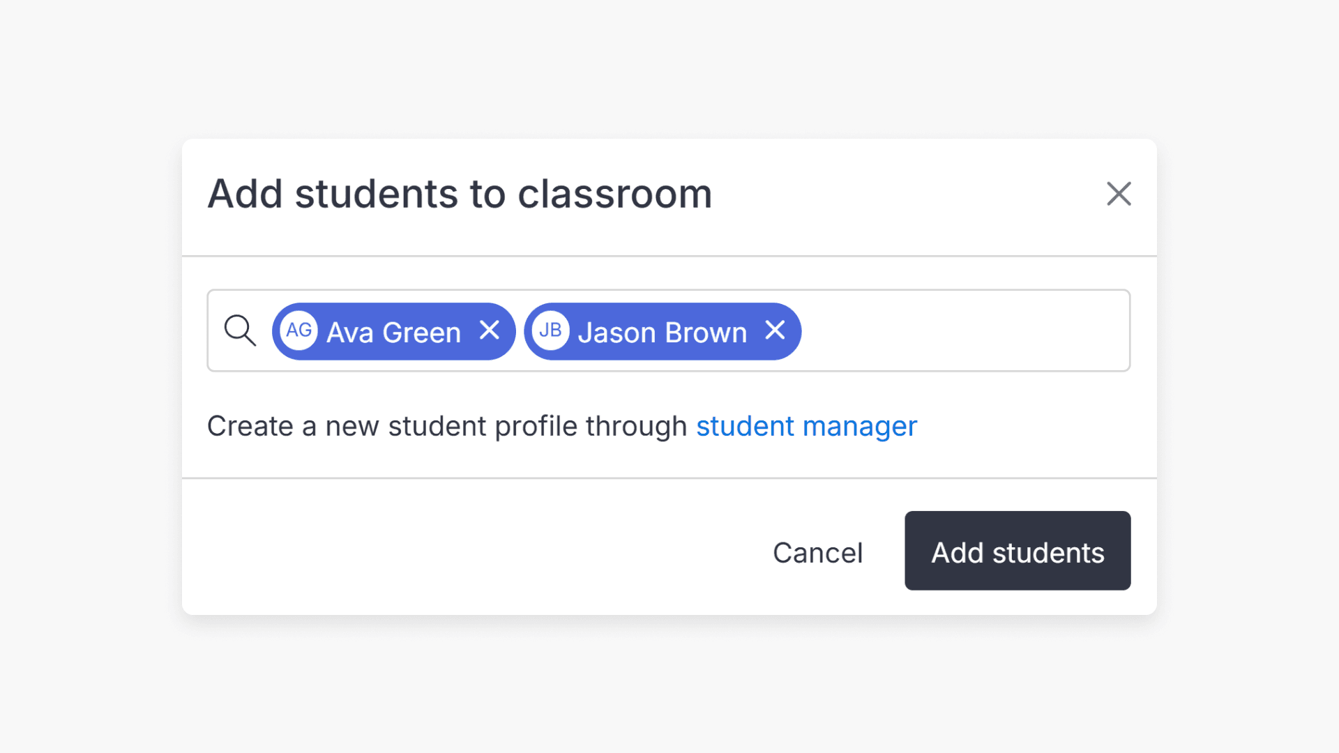 Add students to classroom