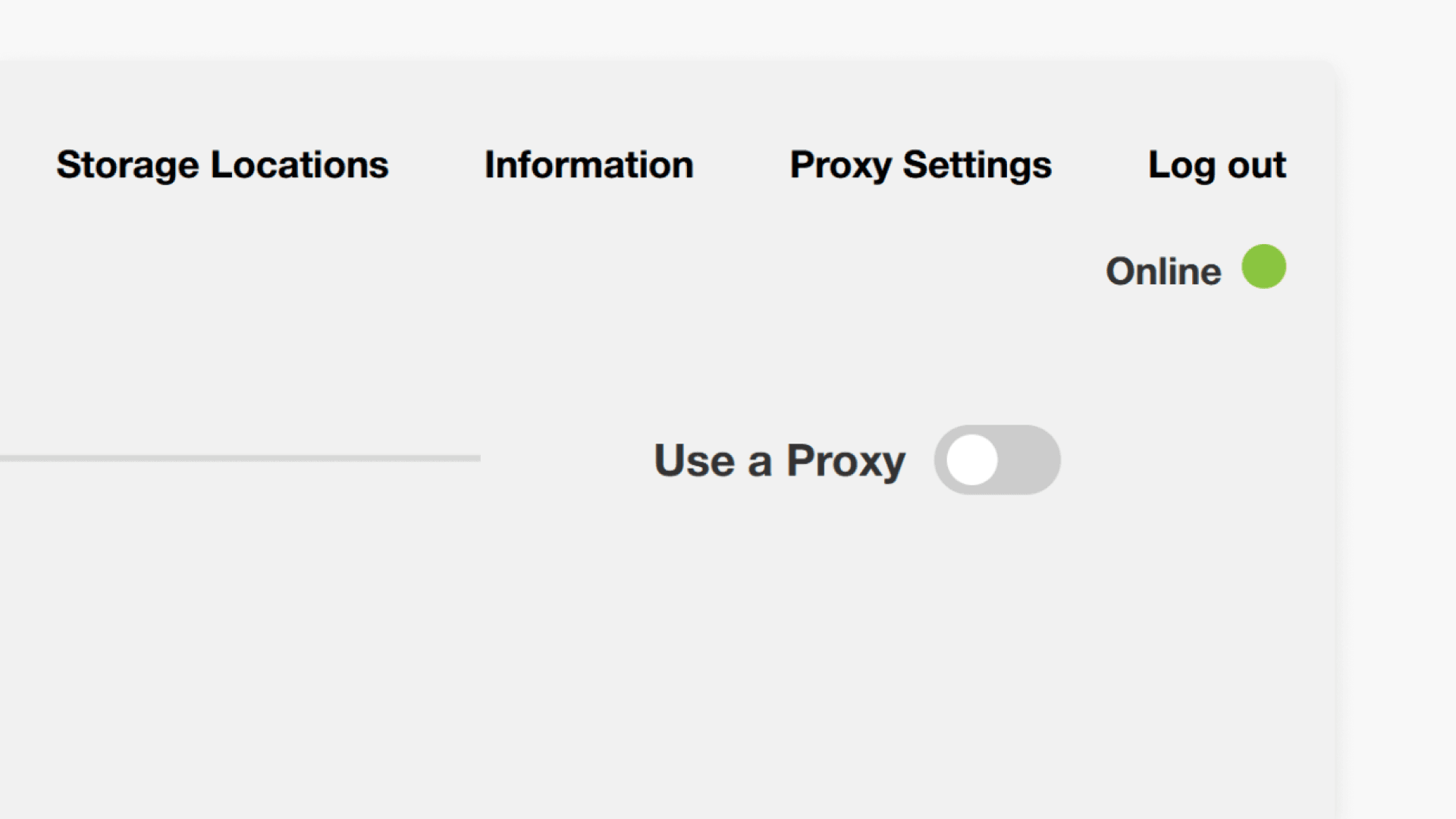 Proxy connection test screenshot