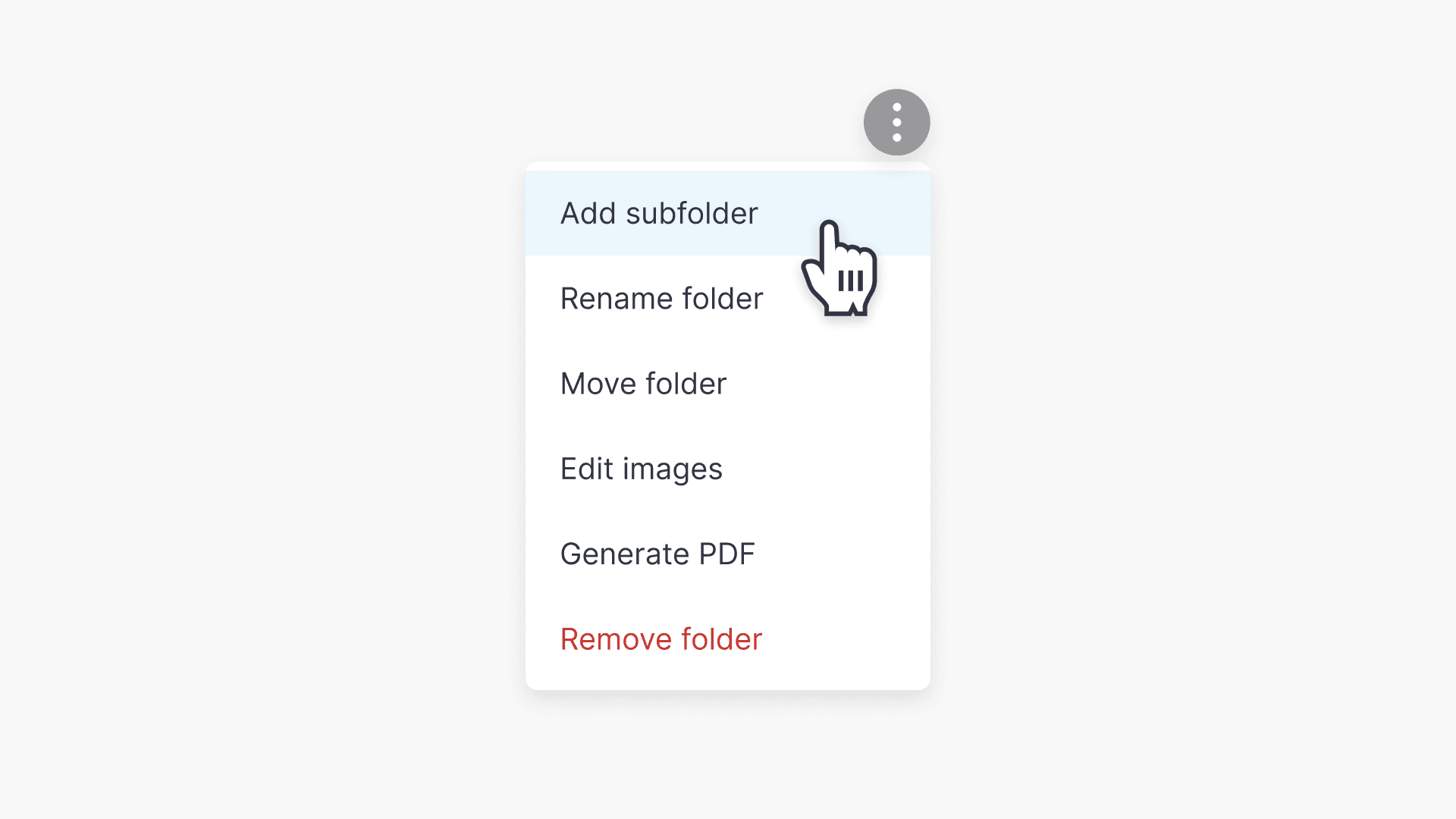 Select Add subfolder