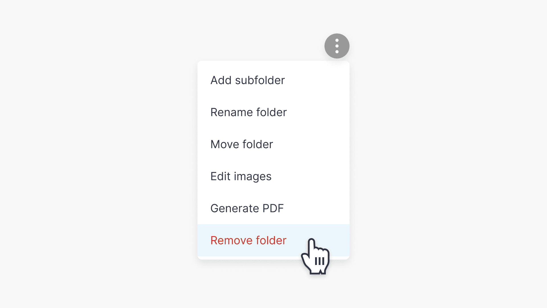 Select remove folder