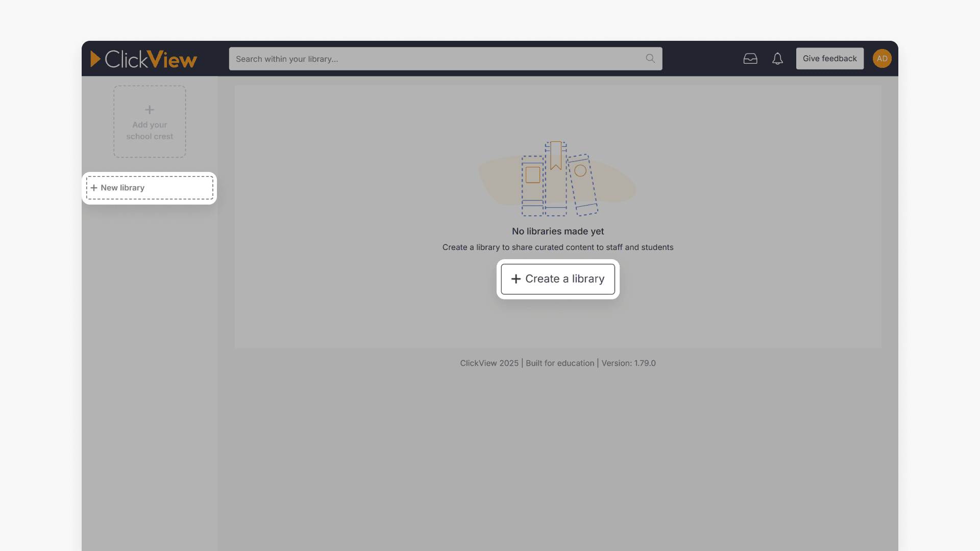 Select create a library