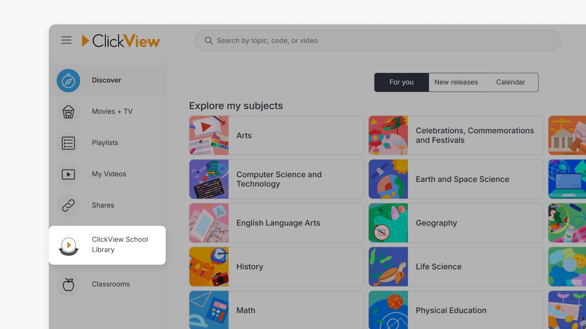 Crest will be visible to staff on ClickView