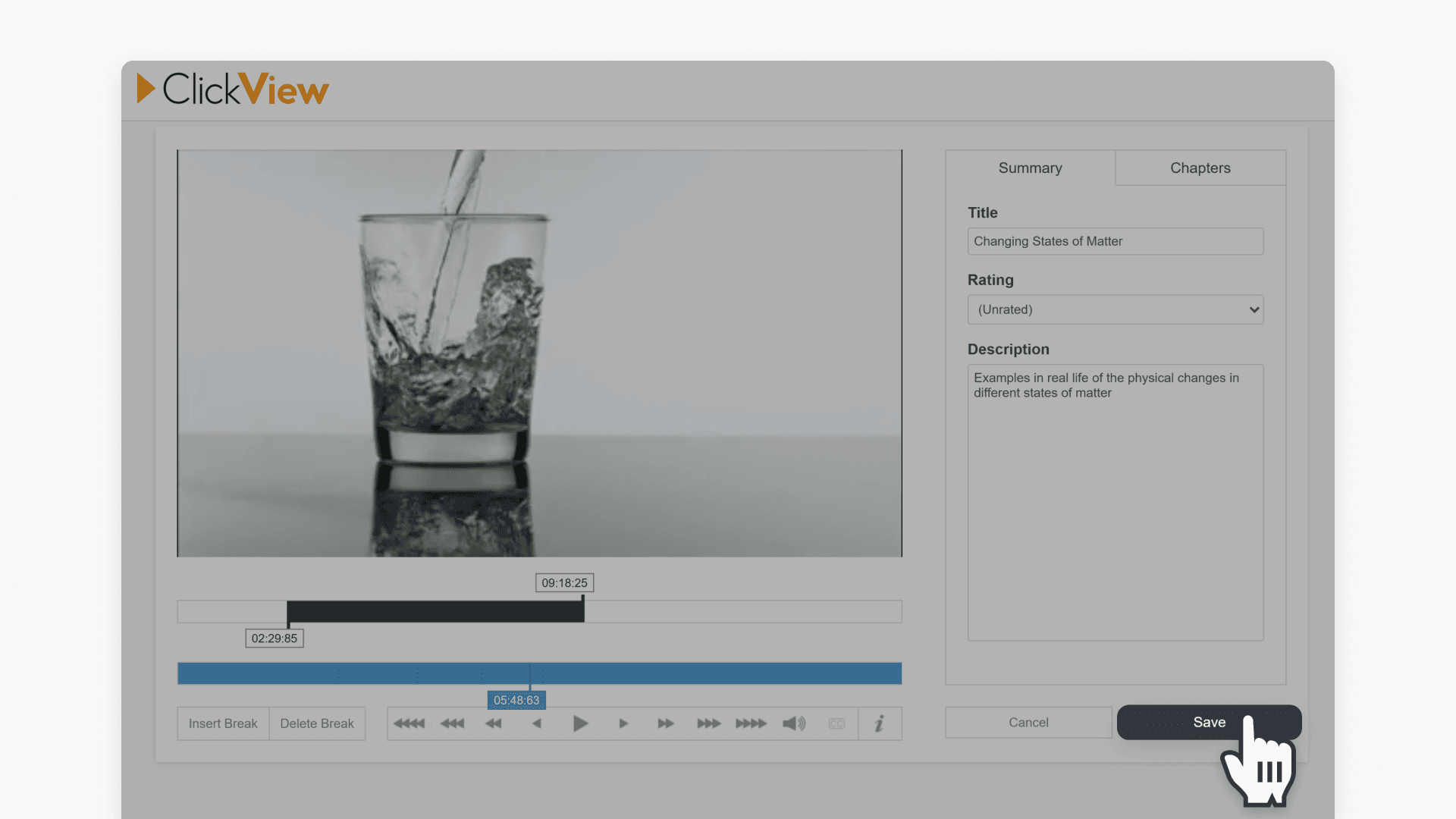 User interface of Cloud Editor highlighting the "Save" button