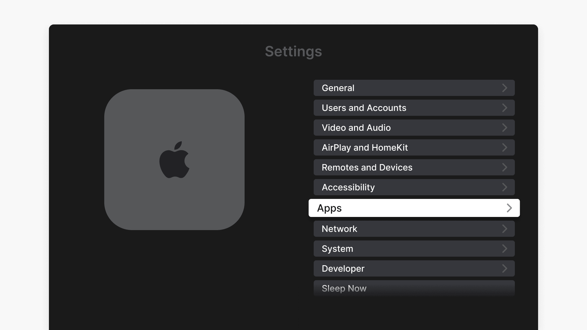 Application setting on apple
