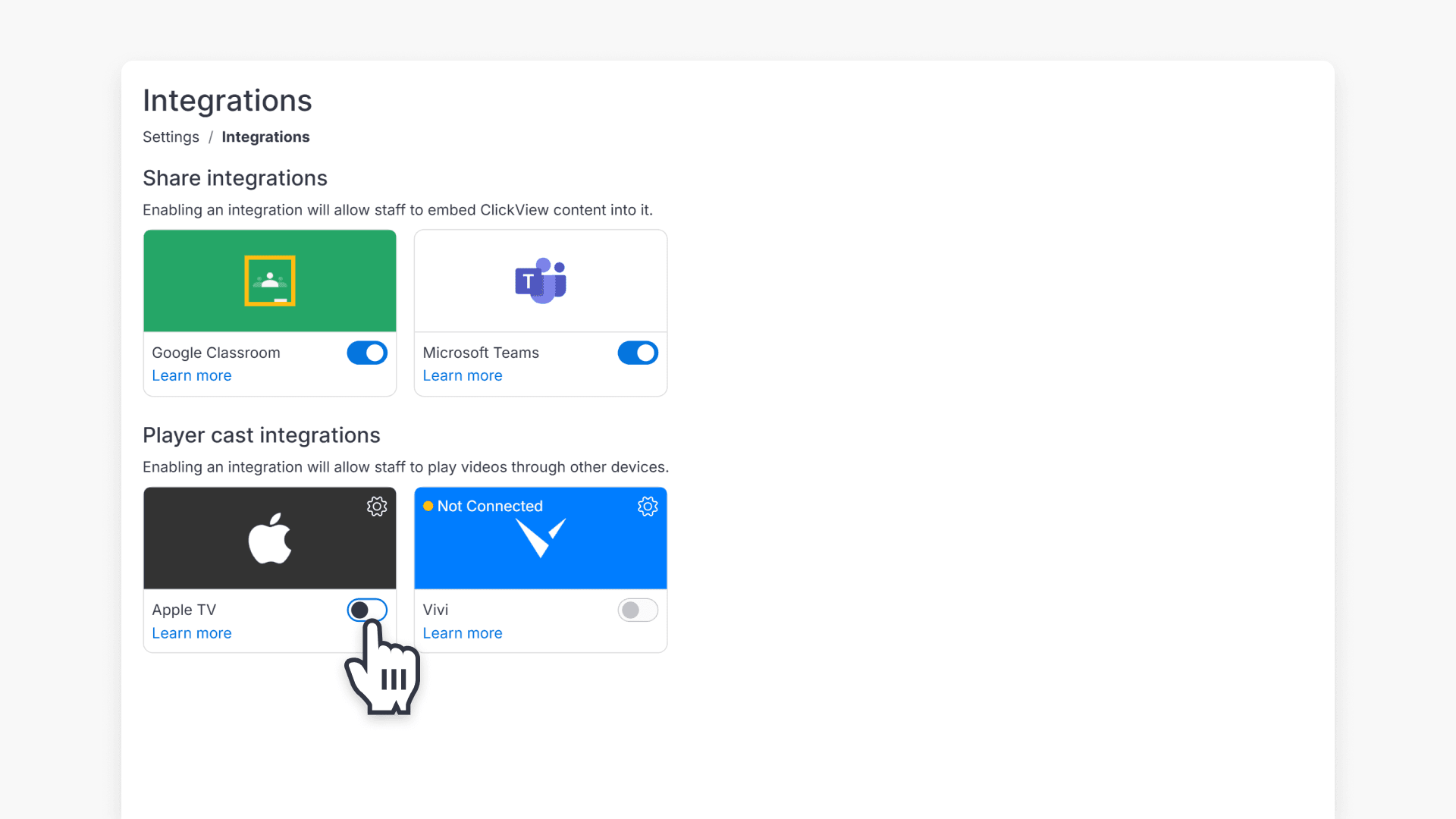 Clickview enable apple tv integrations