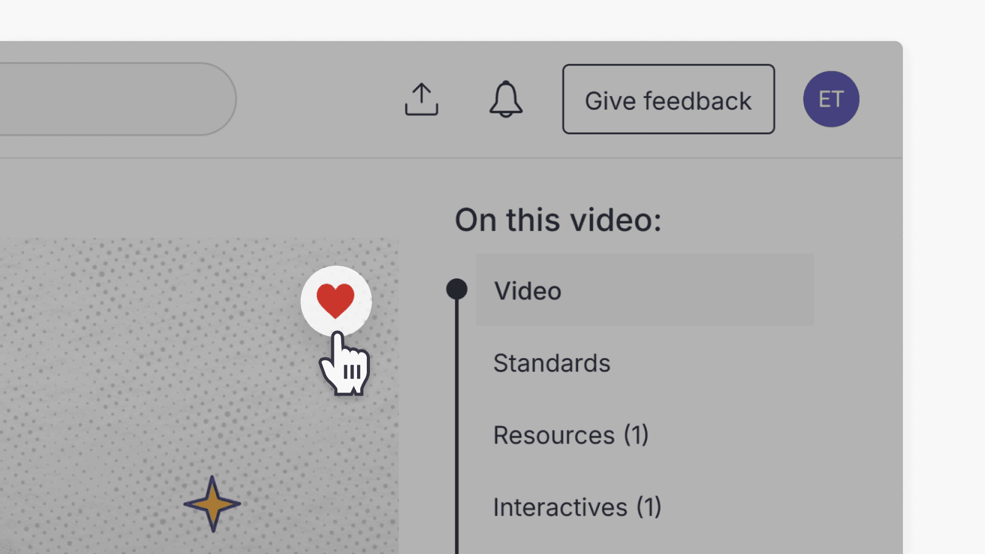 Clickview red heart for favorite