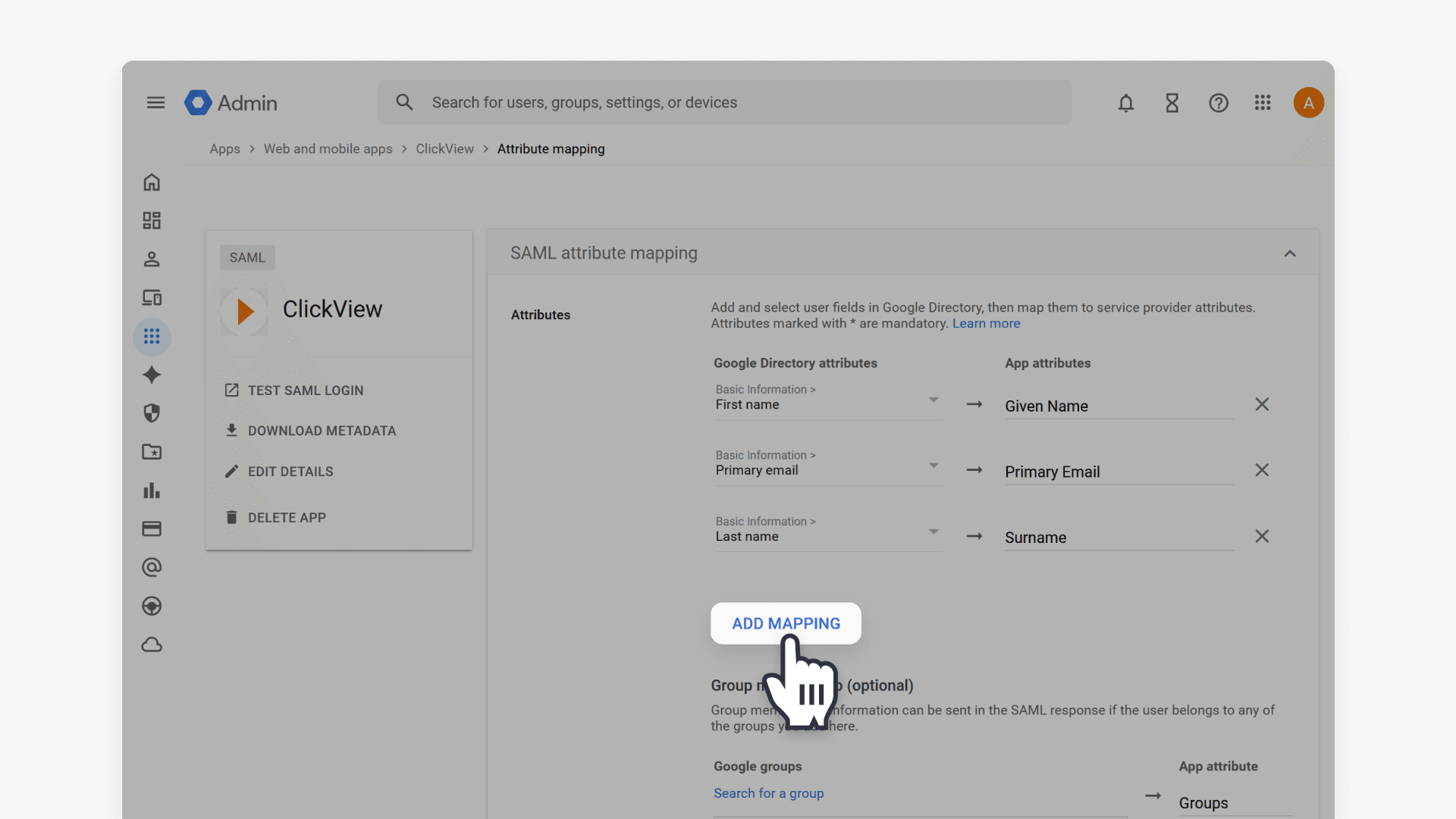 Select add mapping