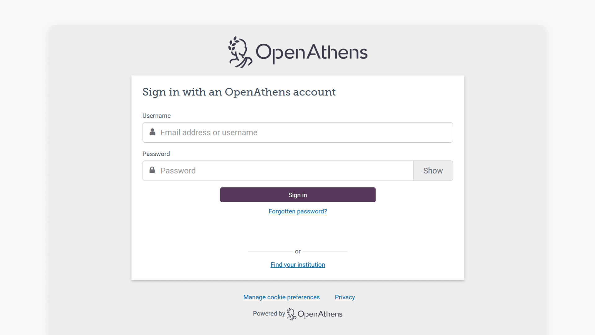 OpenAthens login