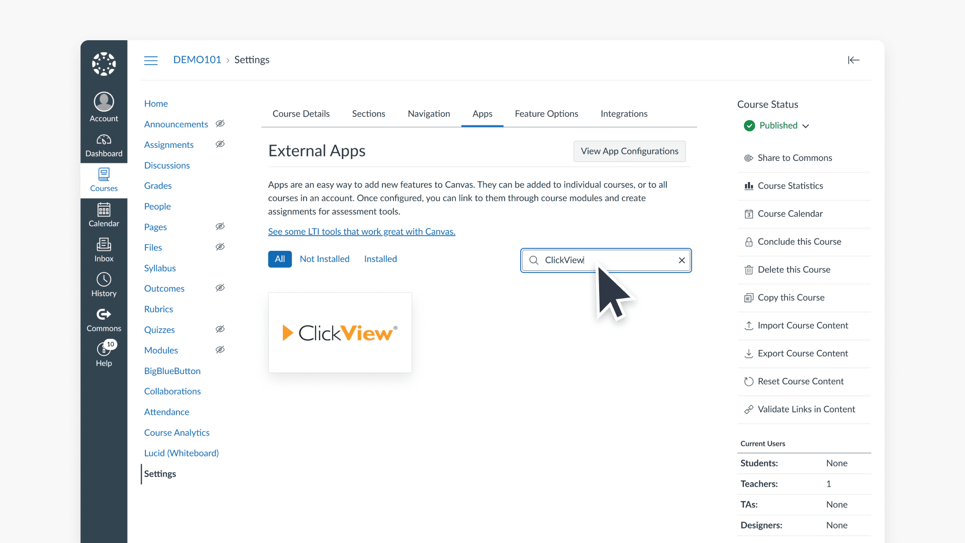 Clickview app navigation
