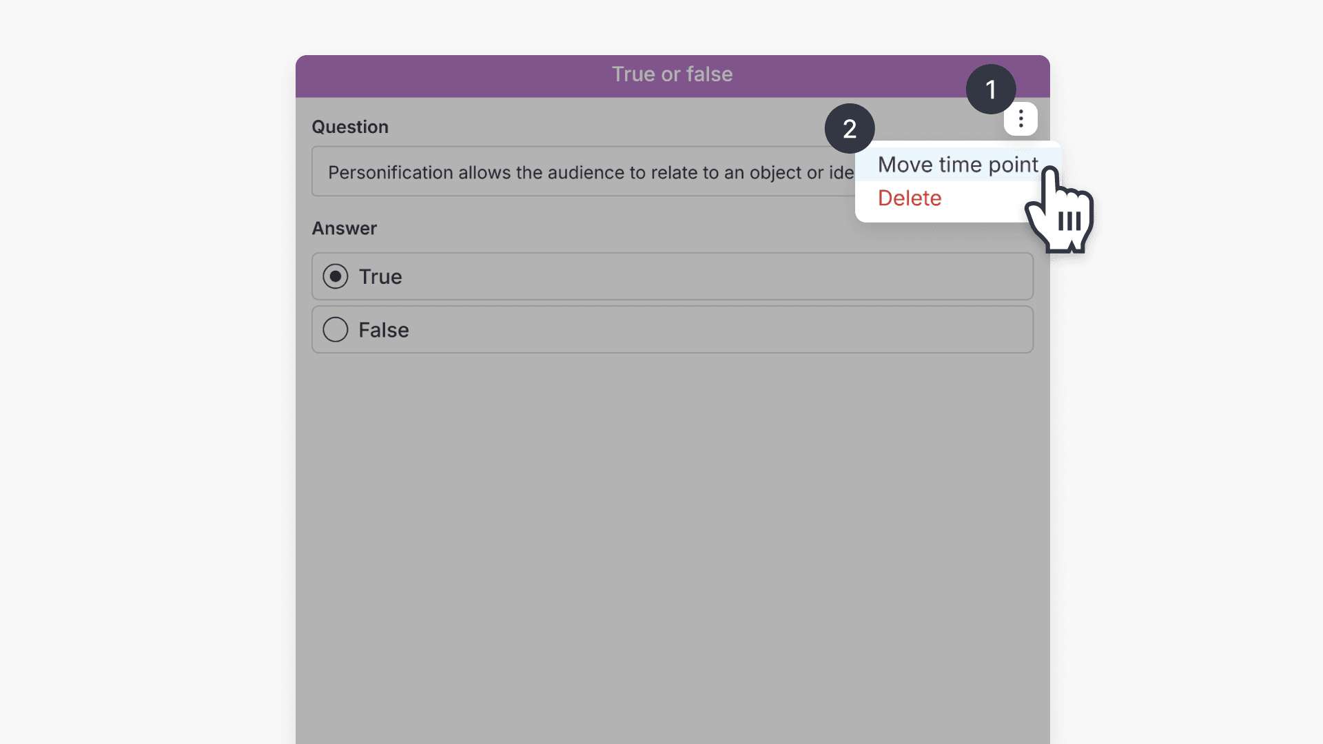 Move time point button