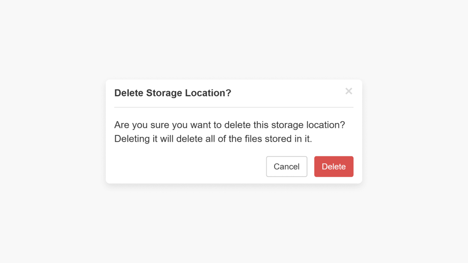Confirm you want to delete the ClickView Local Cache storage location
