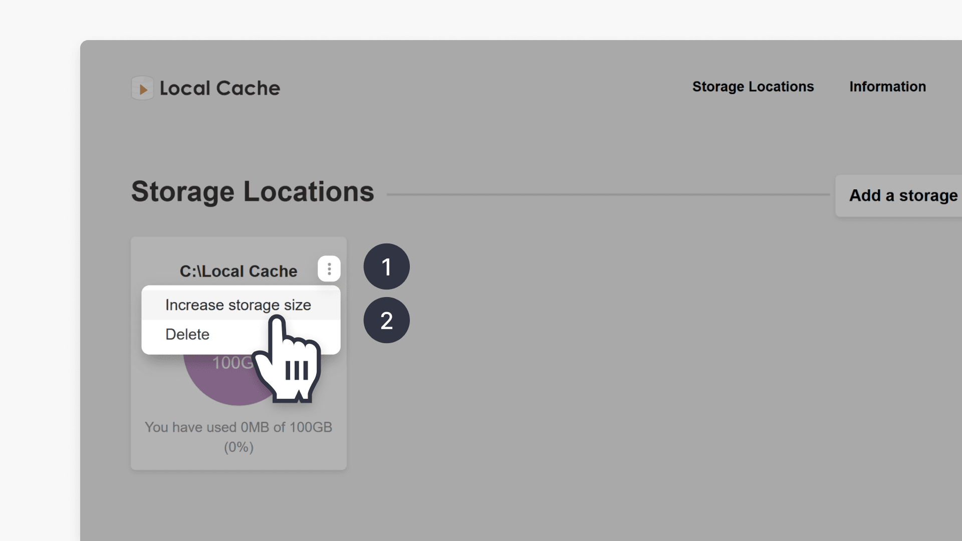 You can increase storage size in ClickView Local Cache admin console