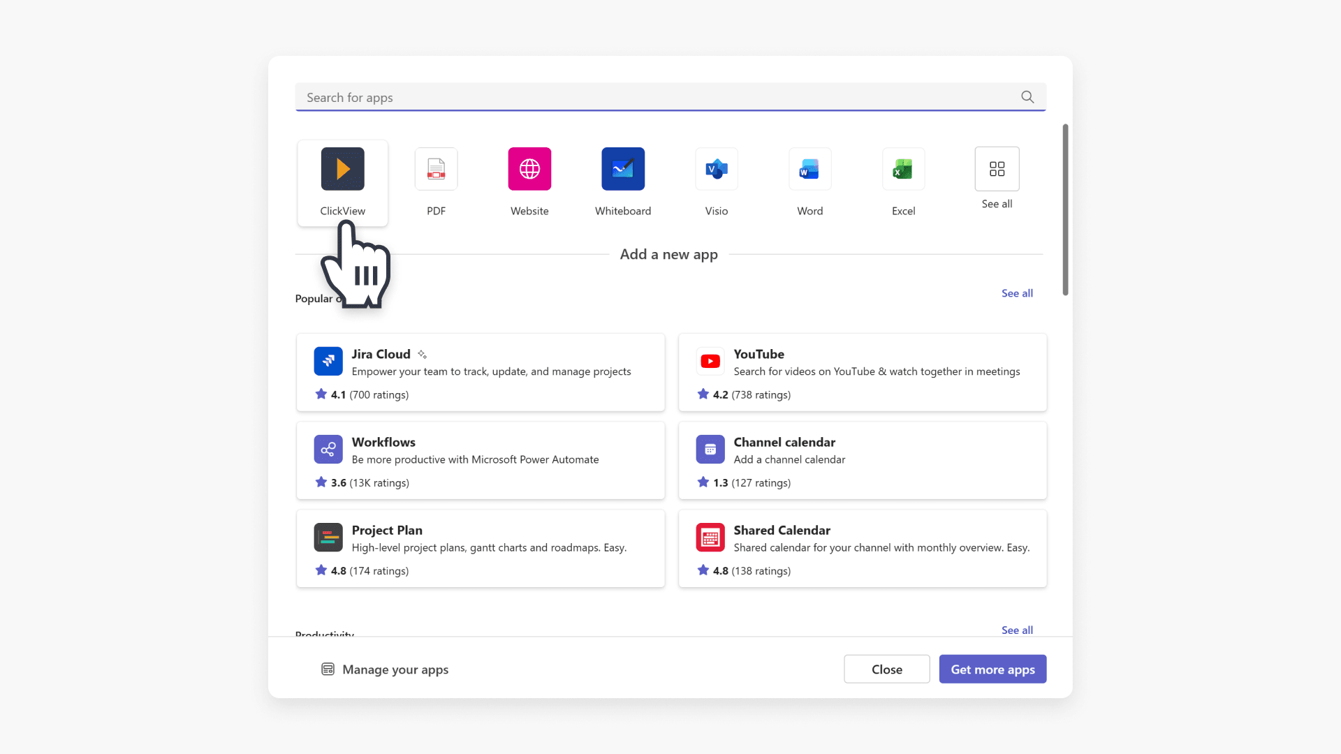 Clickview app navigation
