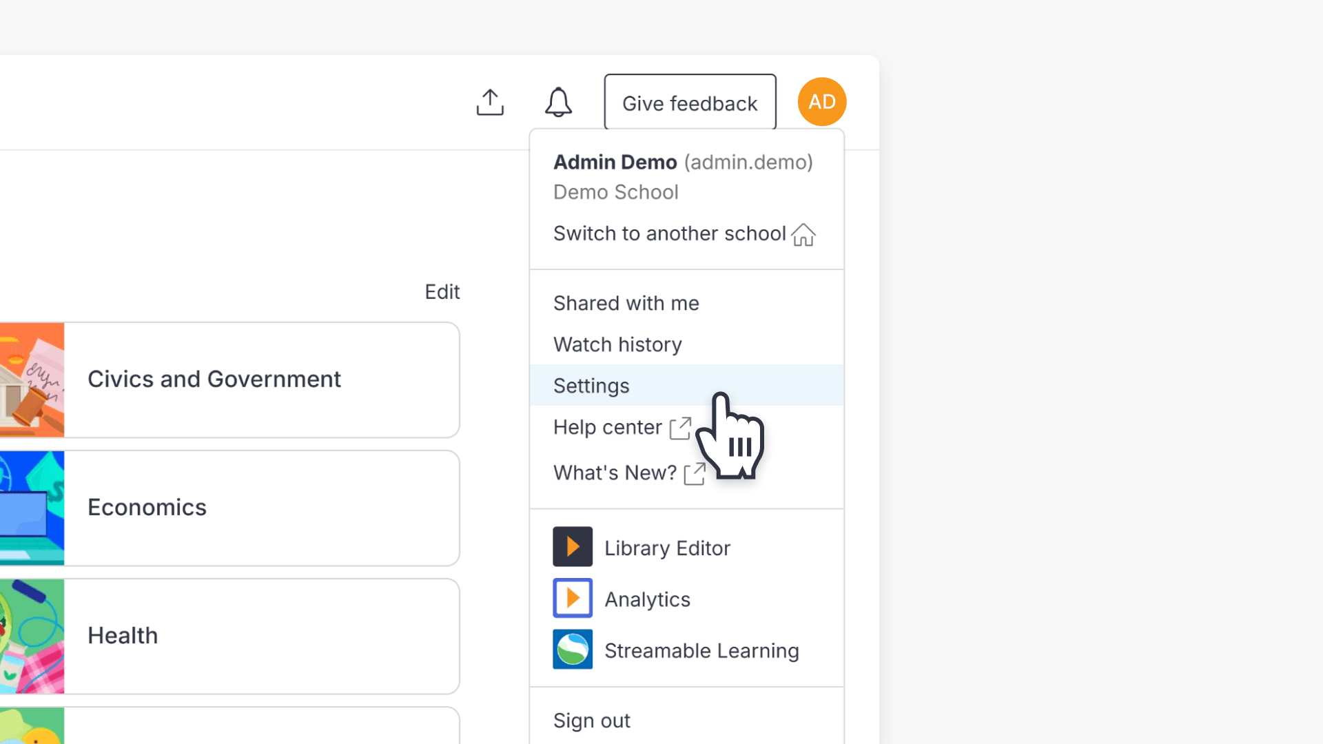Select ClickView Settings