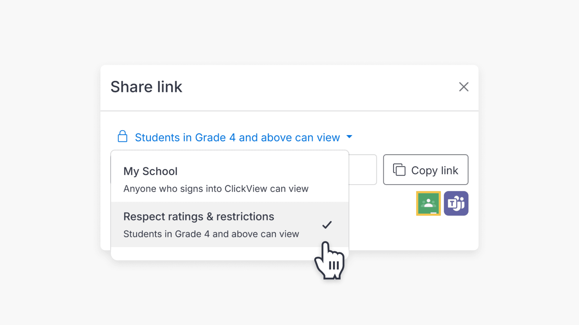 Cursor hovering over Respect ratings & restrictions
