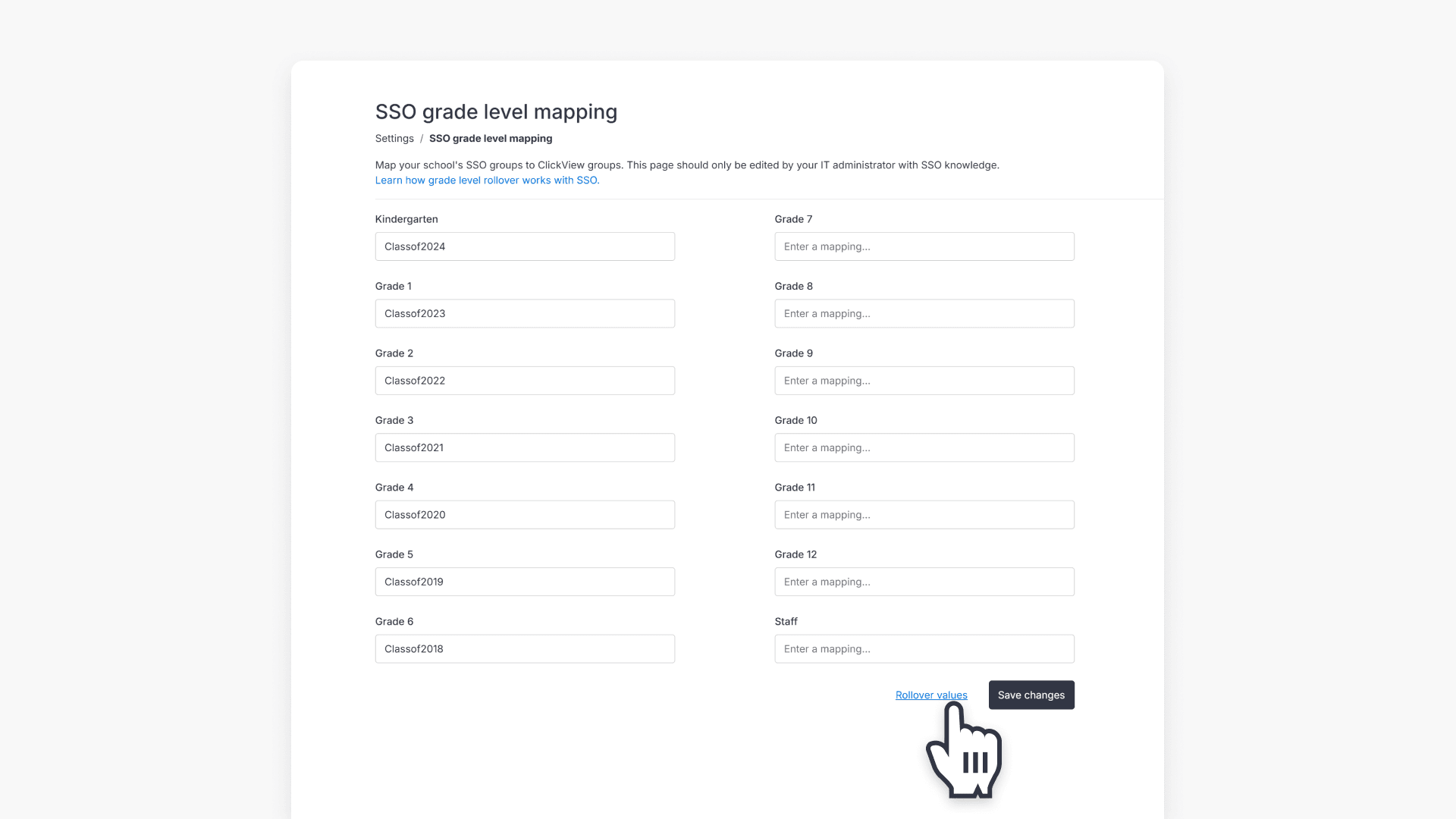 Map your school's SSO groups to ClickView groups
