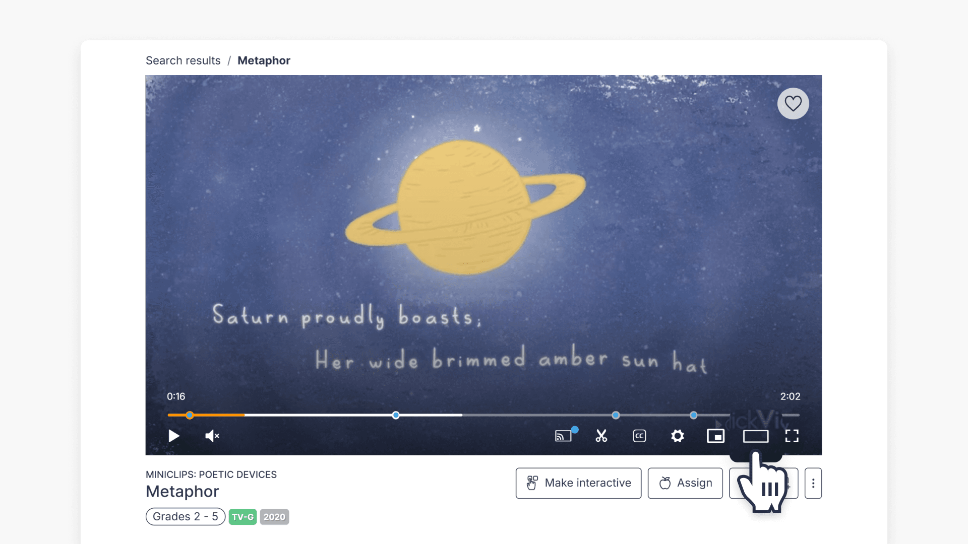 Full screen button navigation