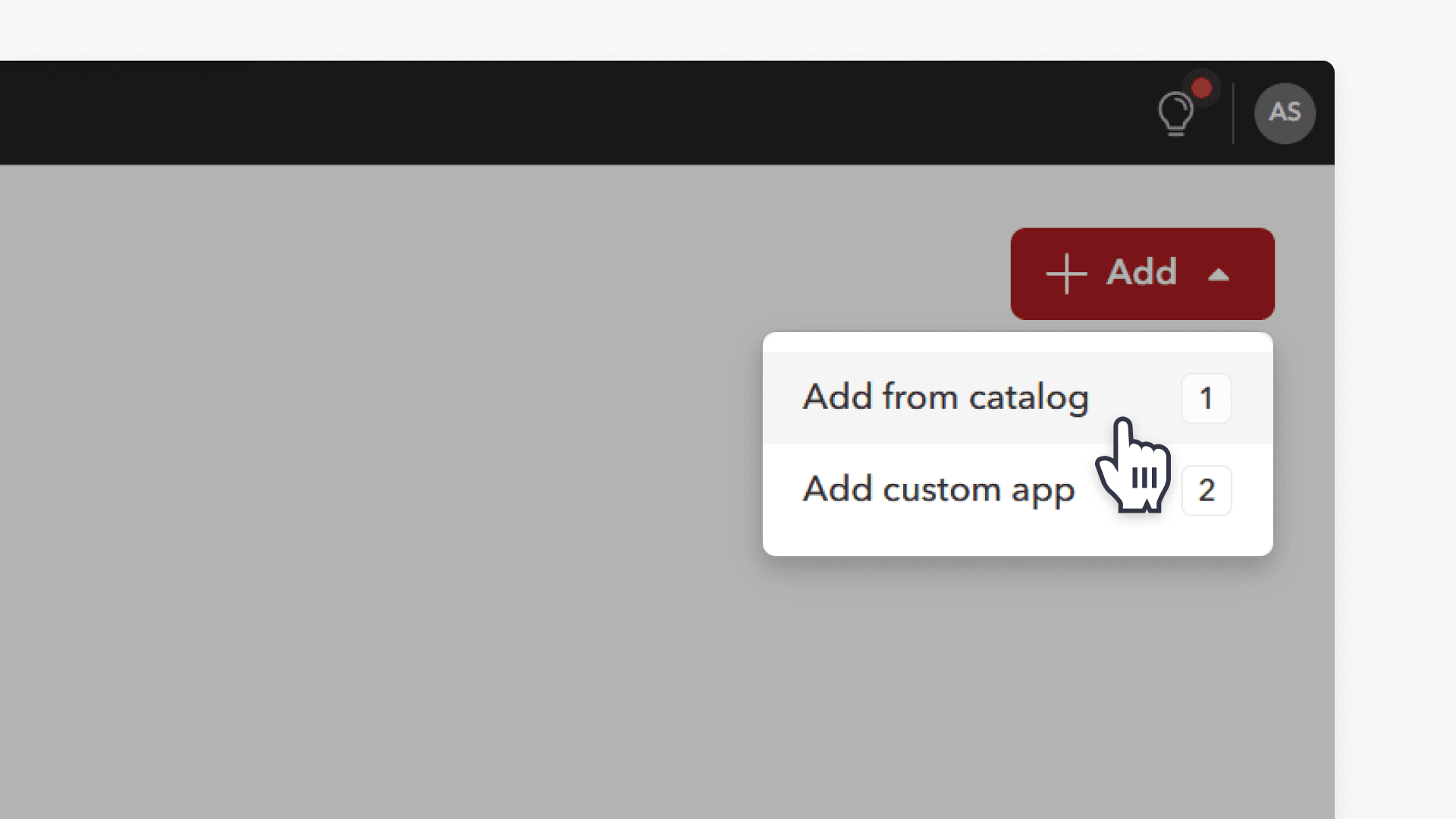 Select add to catalog