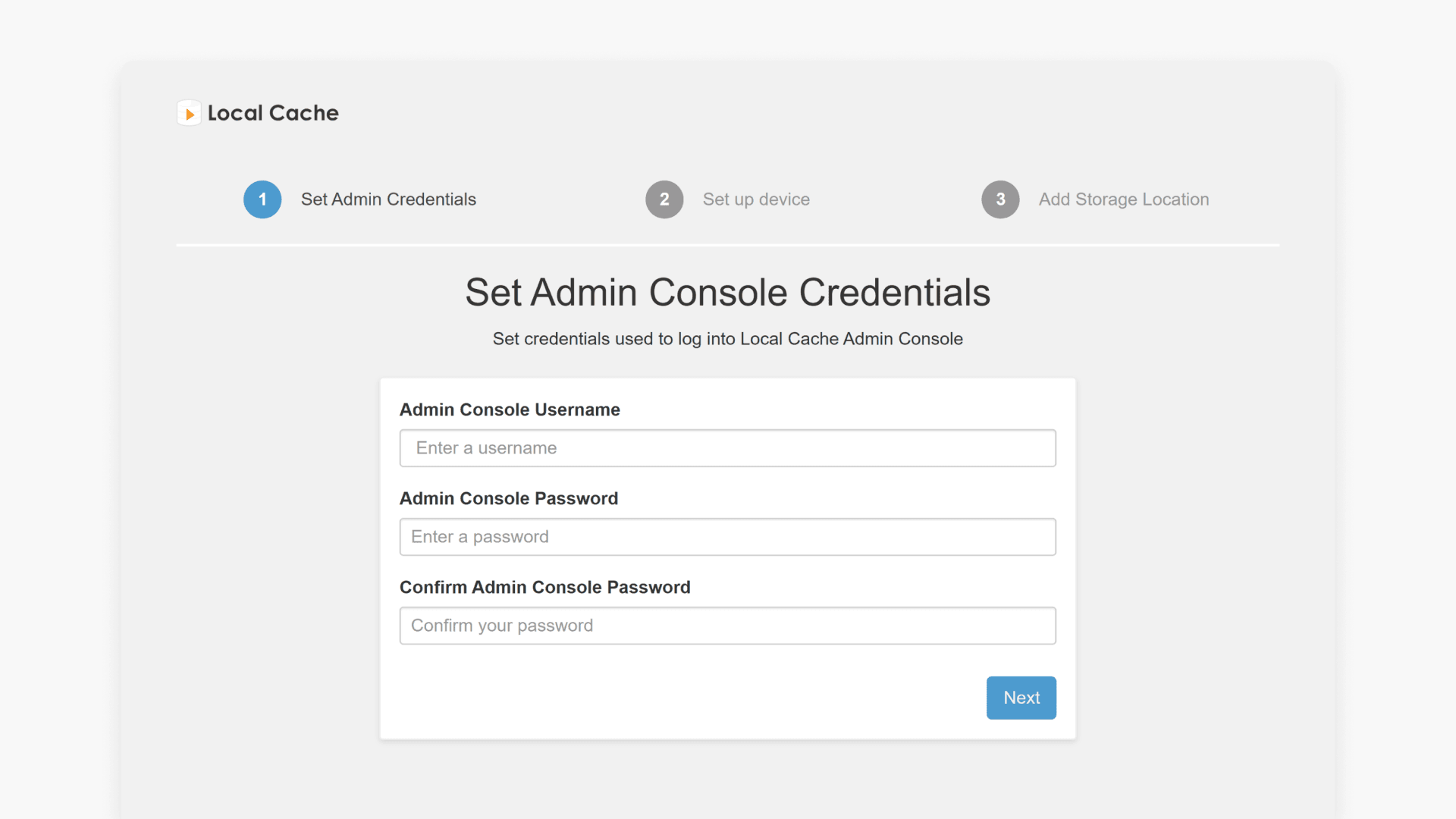 Local cache settings