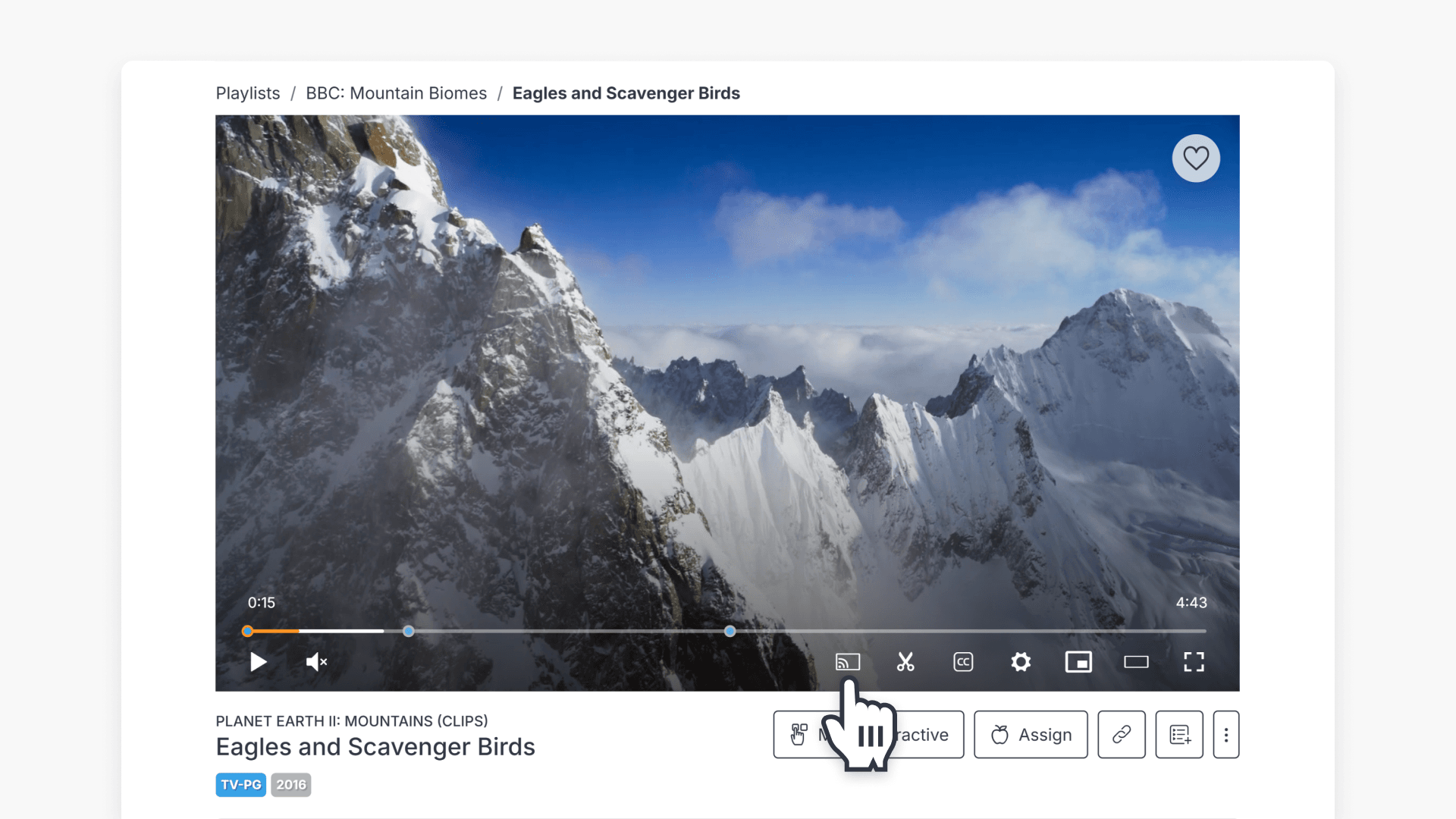 Apple cast button navigation
