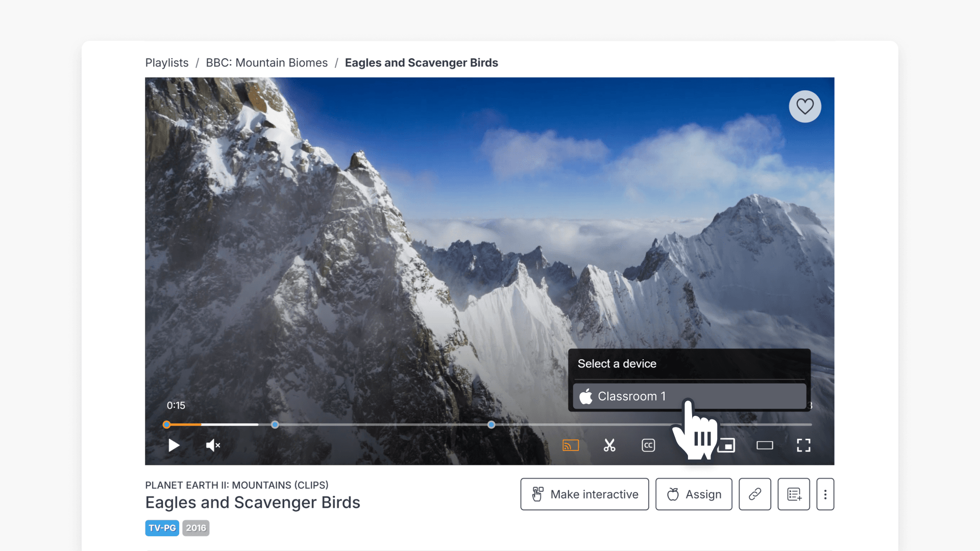 Device selection button