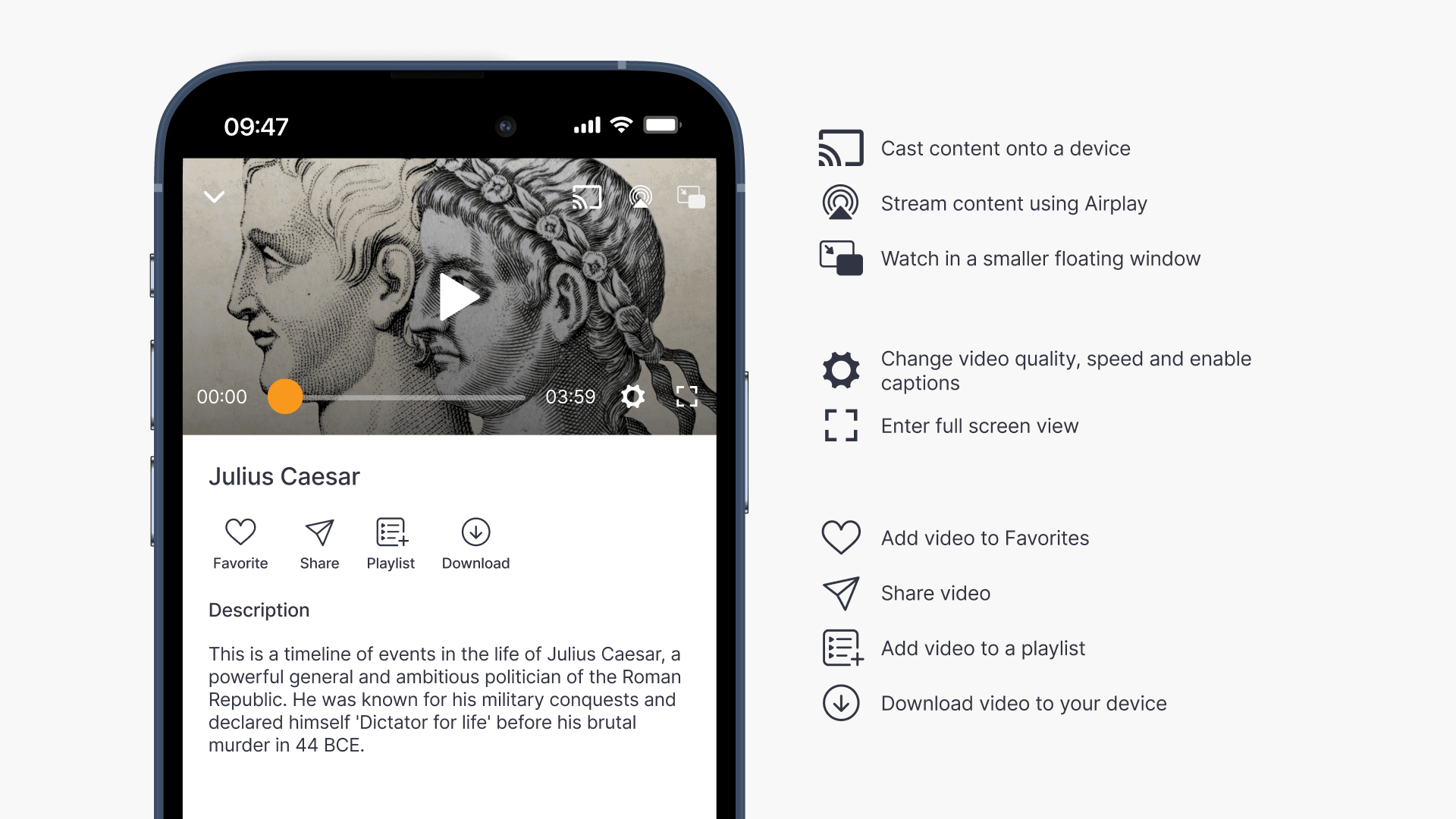 Video player options