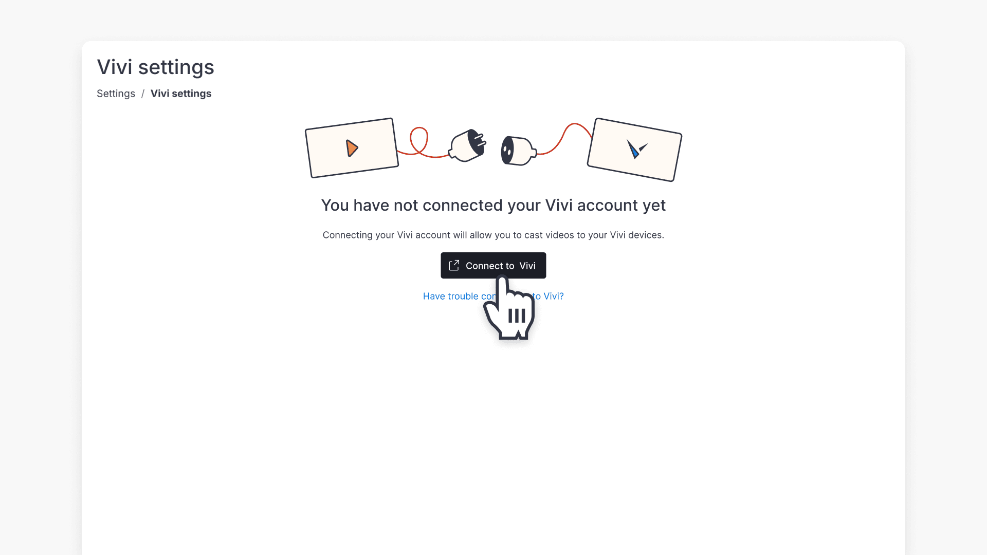 ClickView vivi settings to connect your vivi account