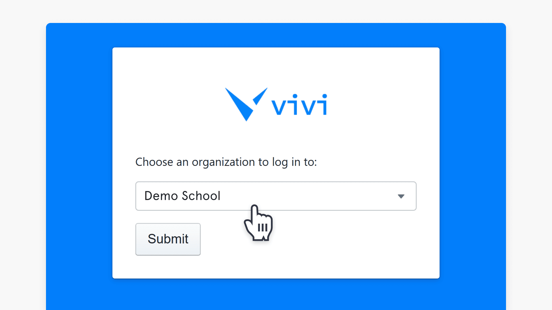 Select your school when connecting your Vivi account with ClickView