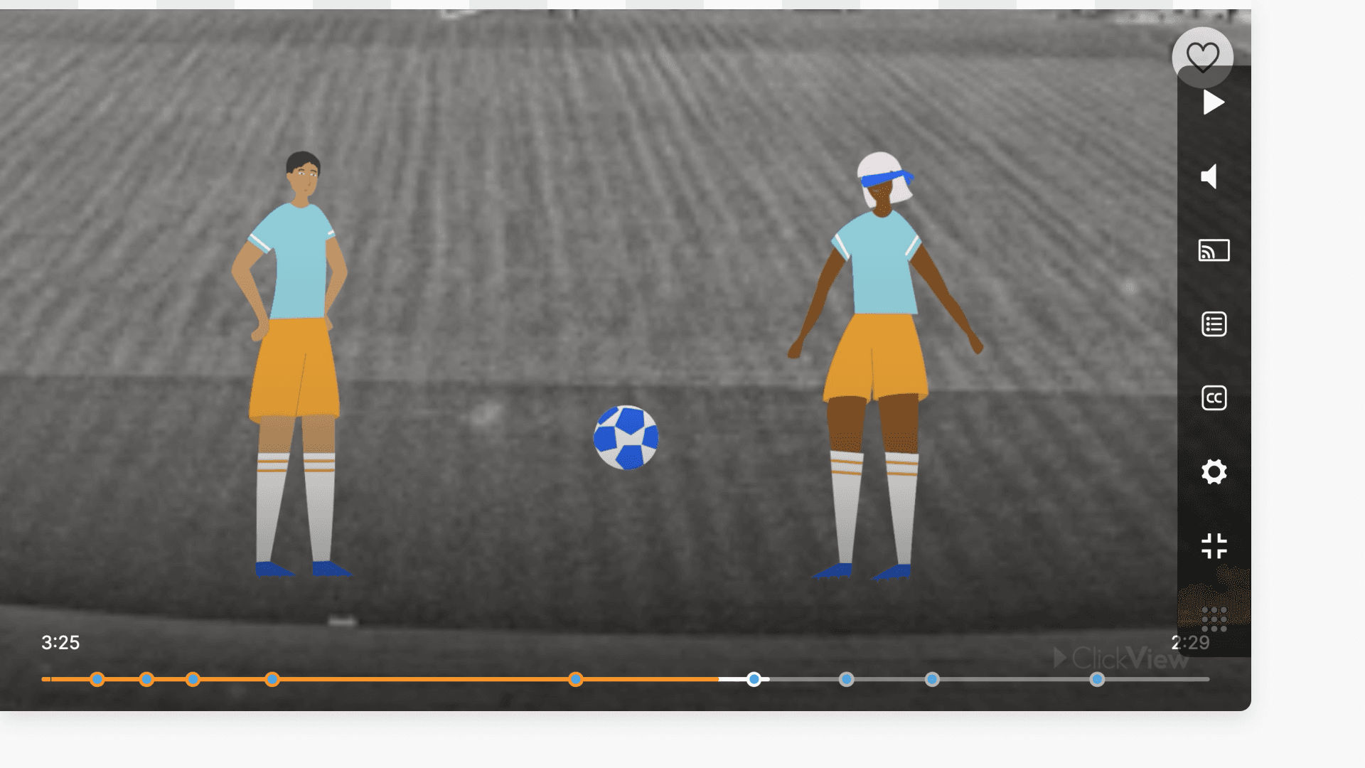 Window showing whiteboard mode's player control
