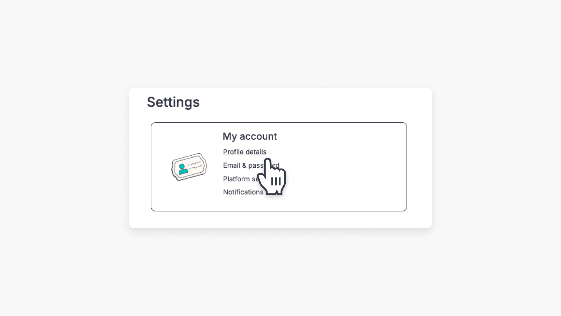 profile details in settings