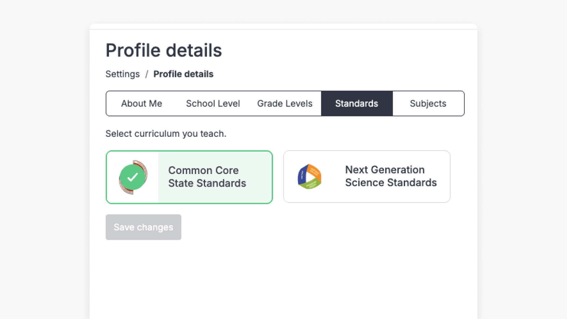 profile details standards