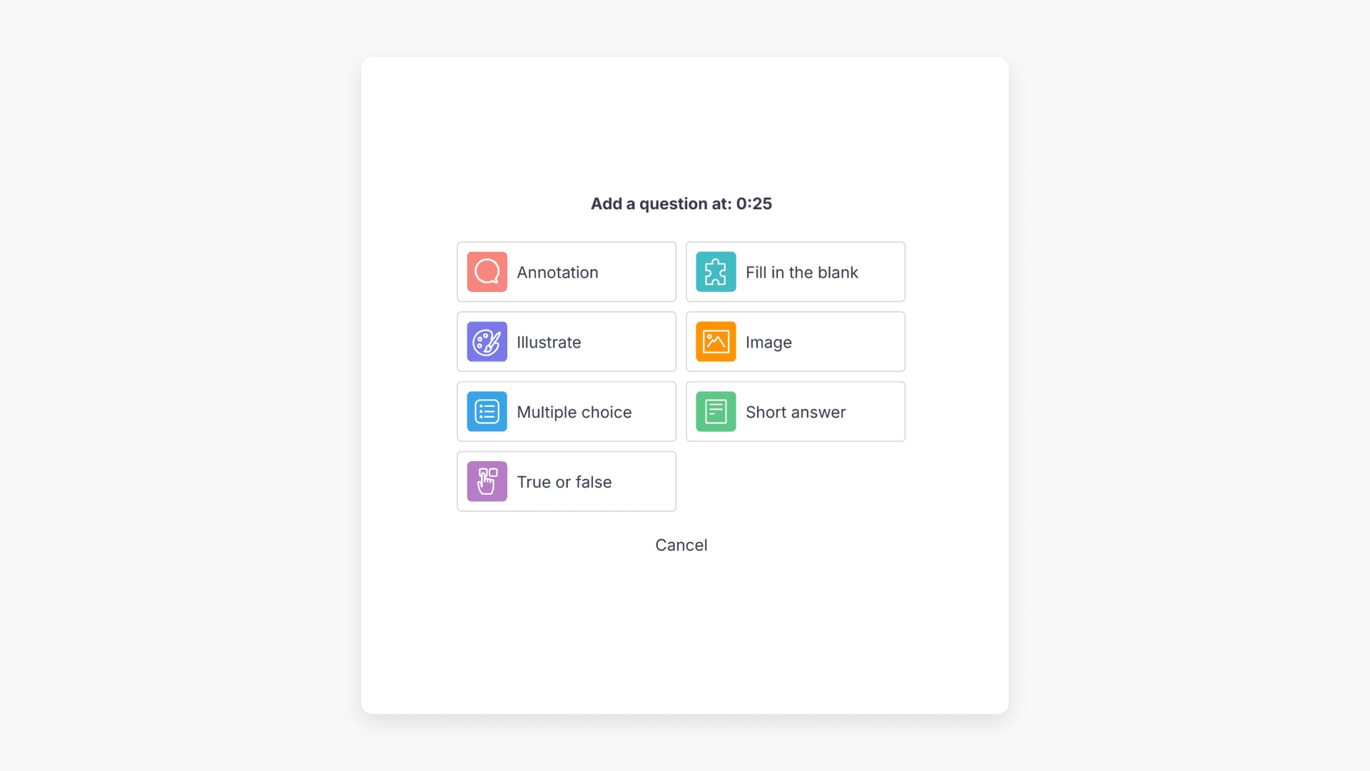 ClickView interactive video question types