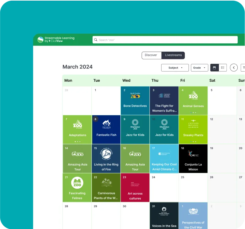Standards-aligned live streams