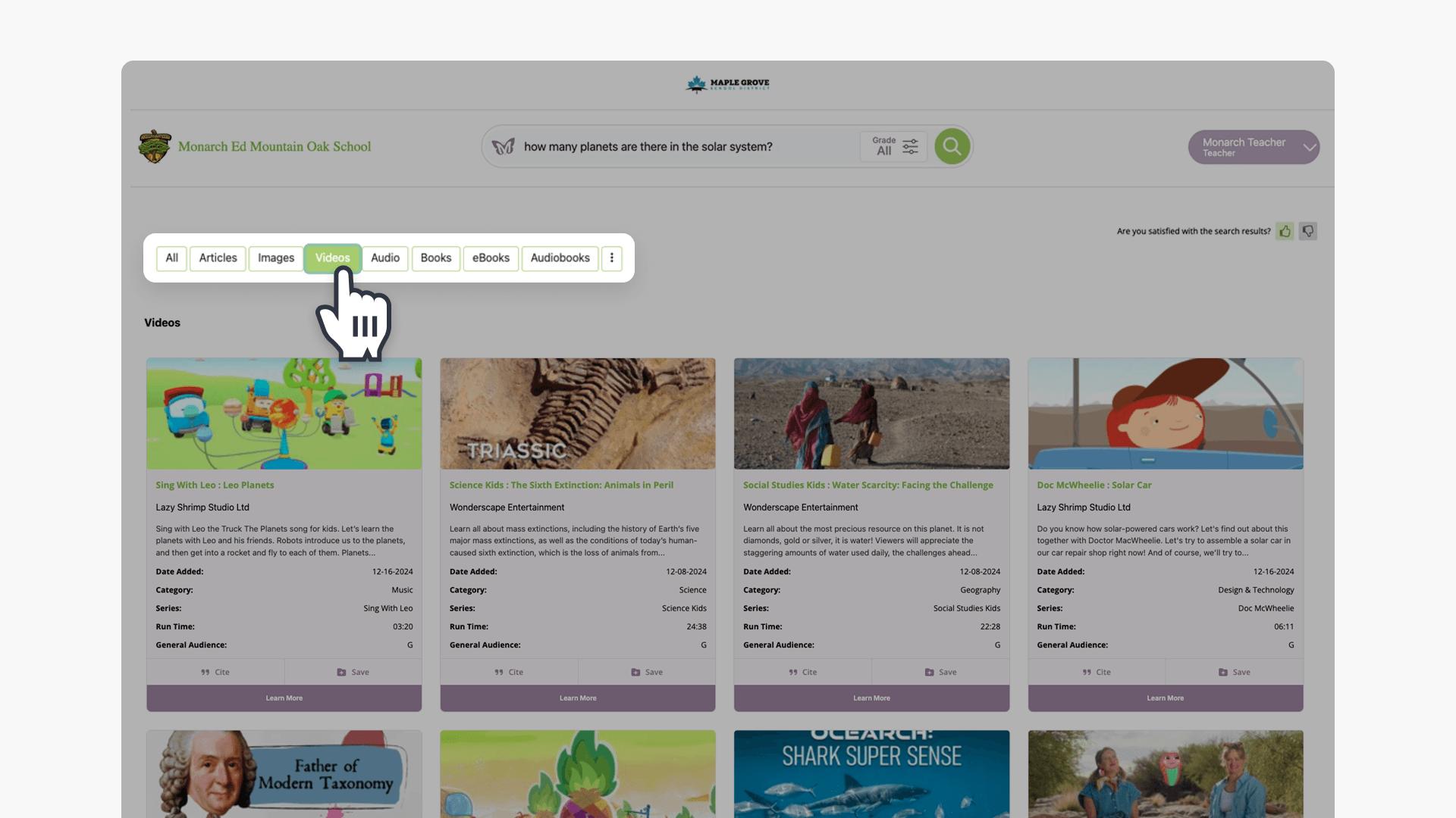Monarch filter section