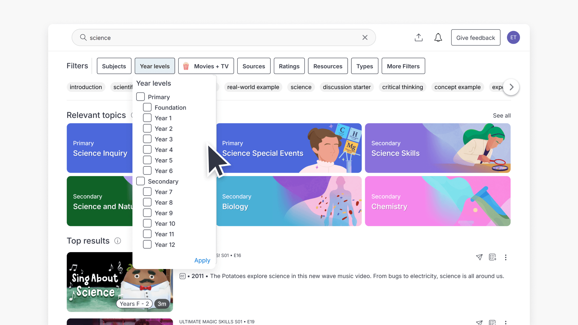 ClickView search hero