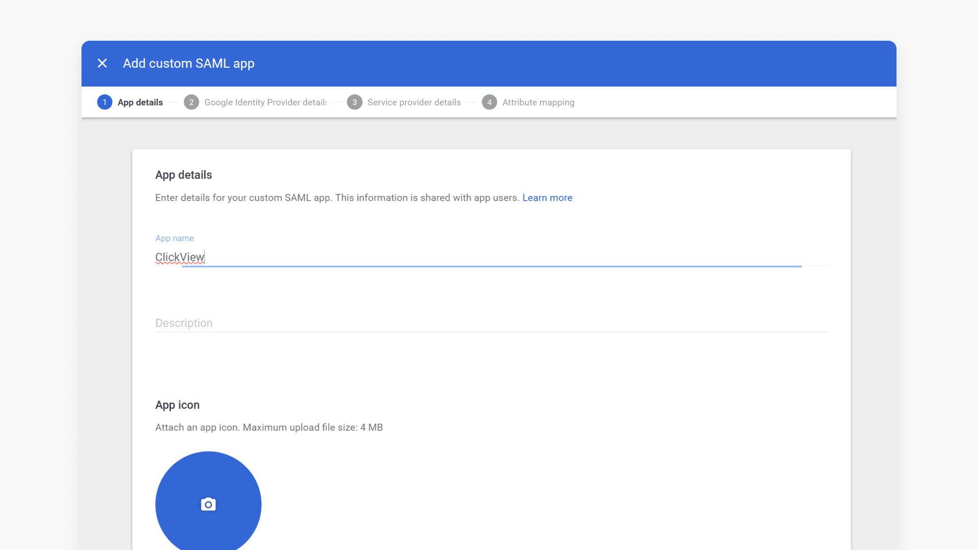 Add custom SAML app page hero