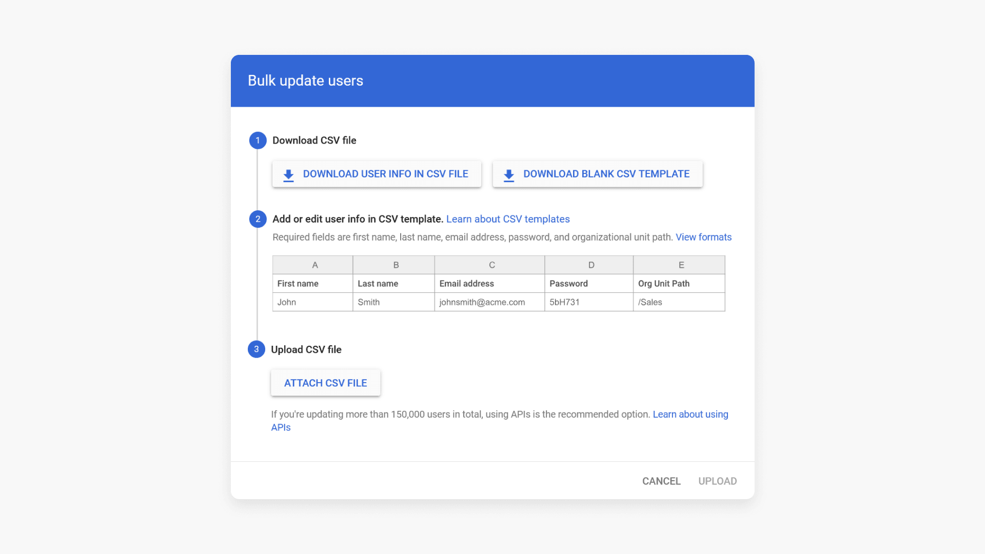 Bulk update user interface hero