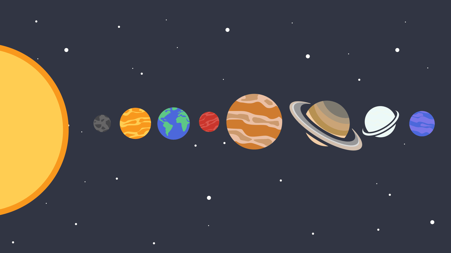 An illustration of the planets of the solar system in space