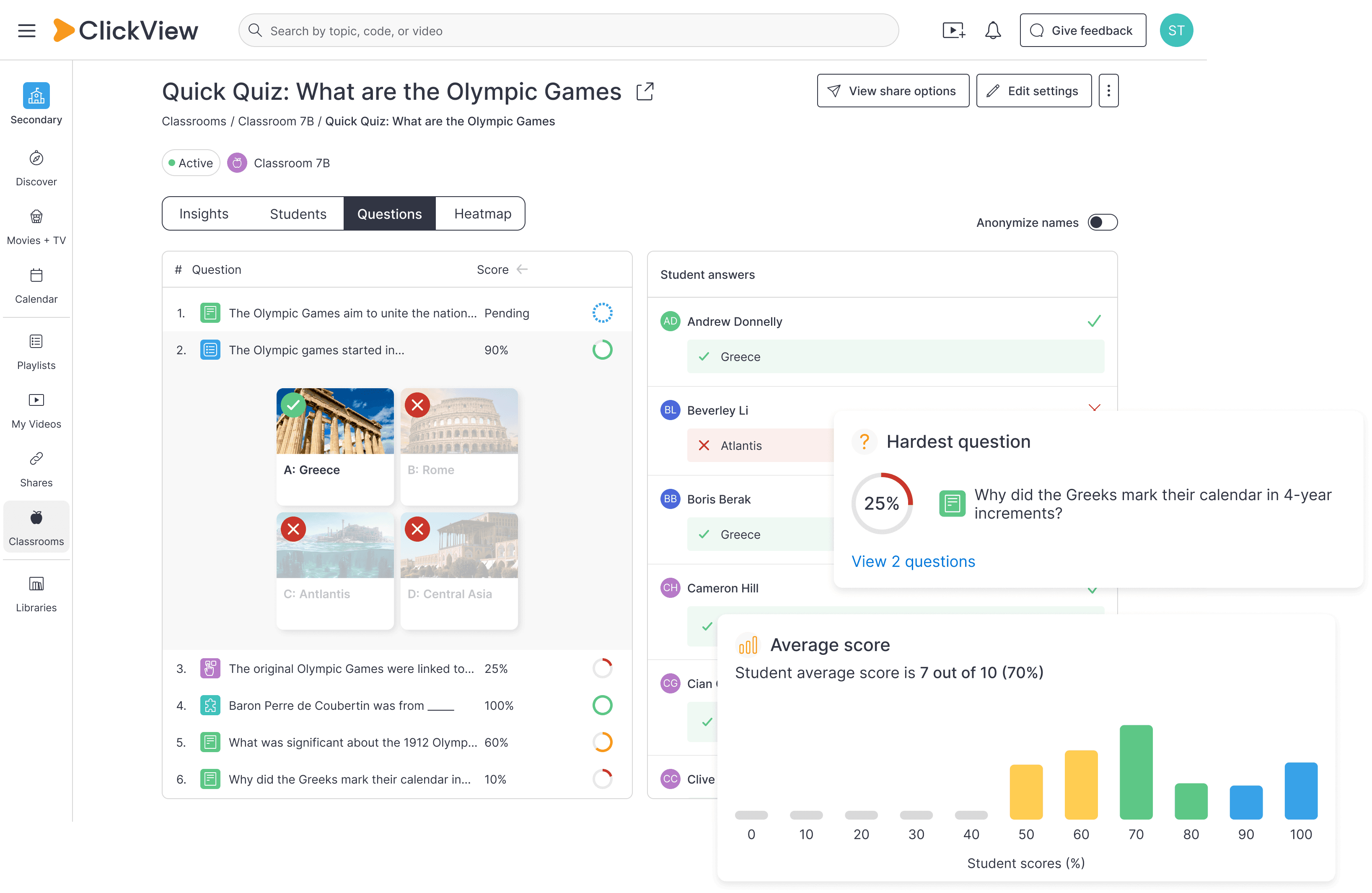 ClickView Analytics for the classroom