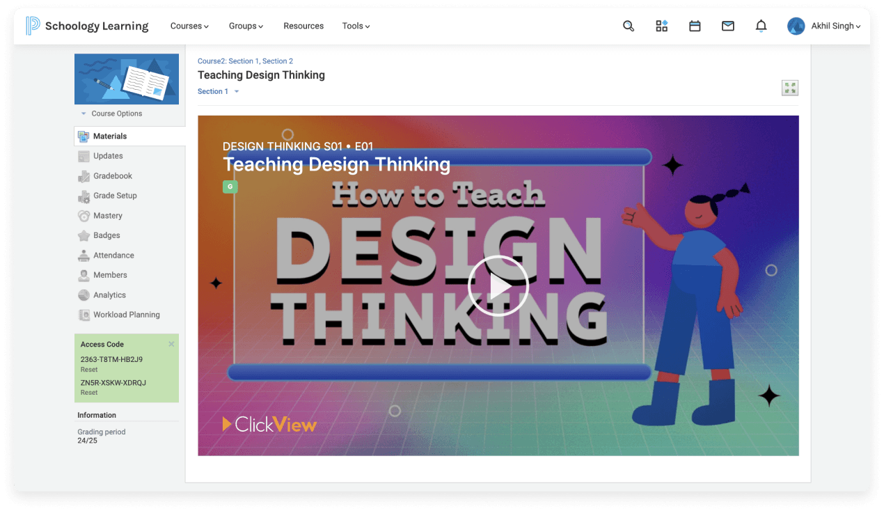 Embed videos with ClickView and Schoology