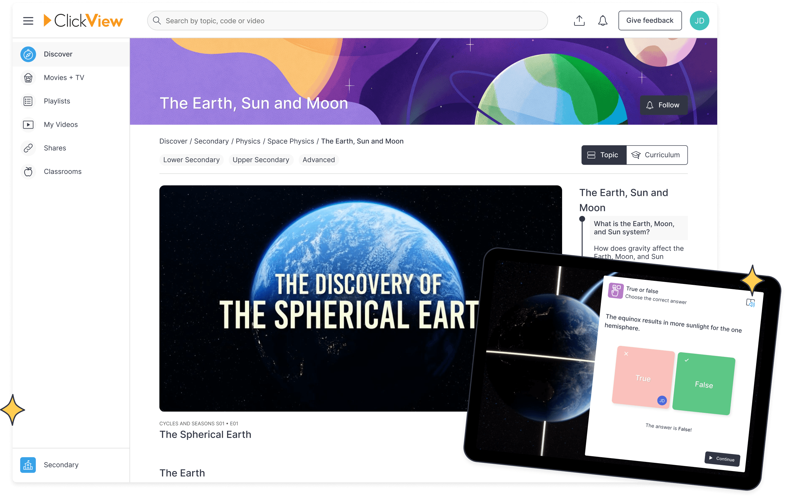 ClickView share screen on various devices