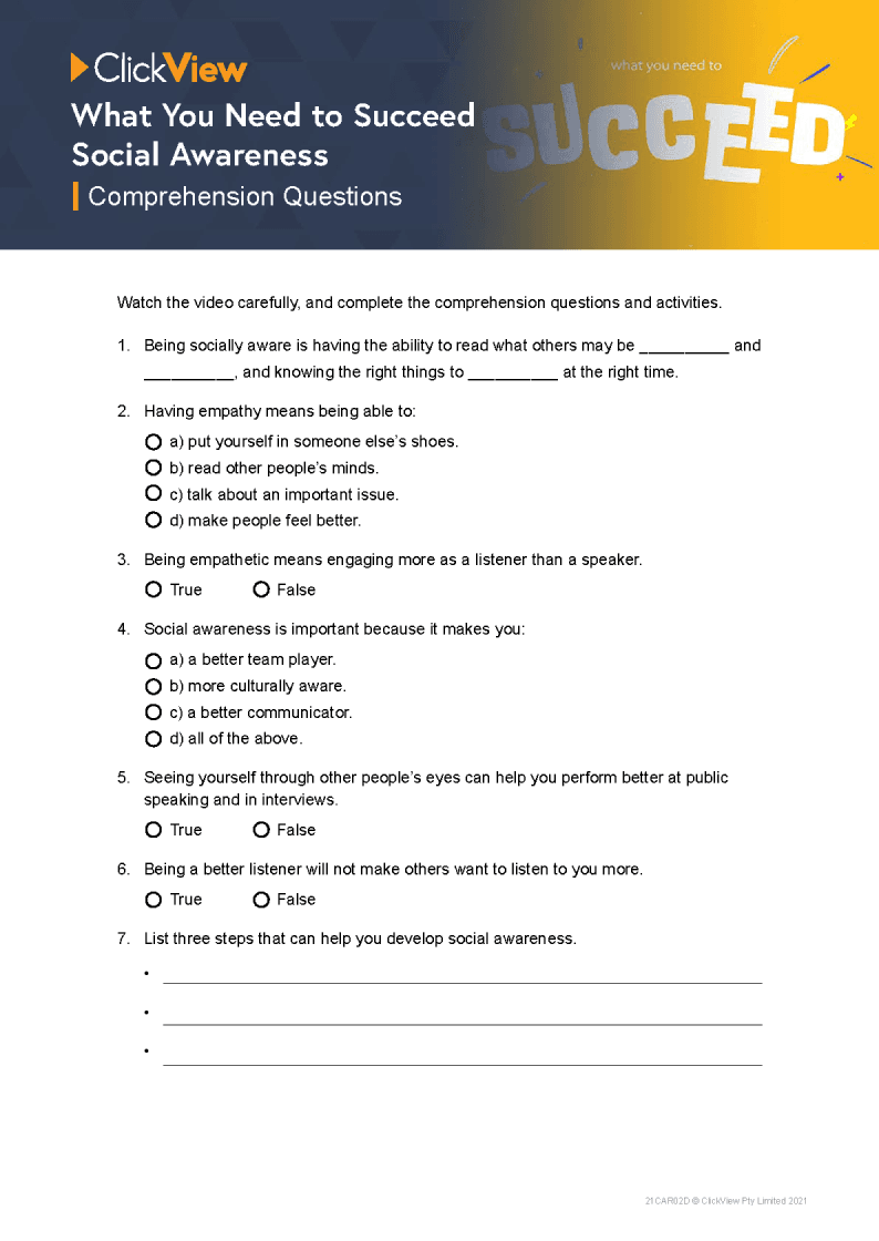 Social Awareness resource