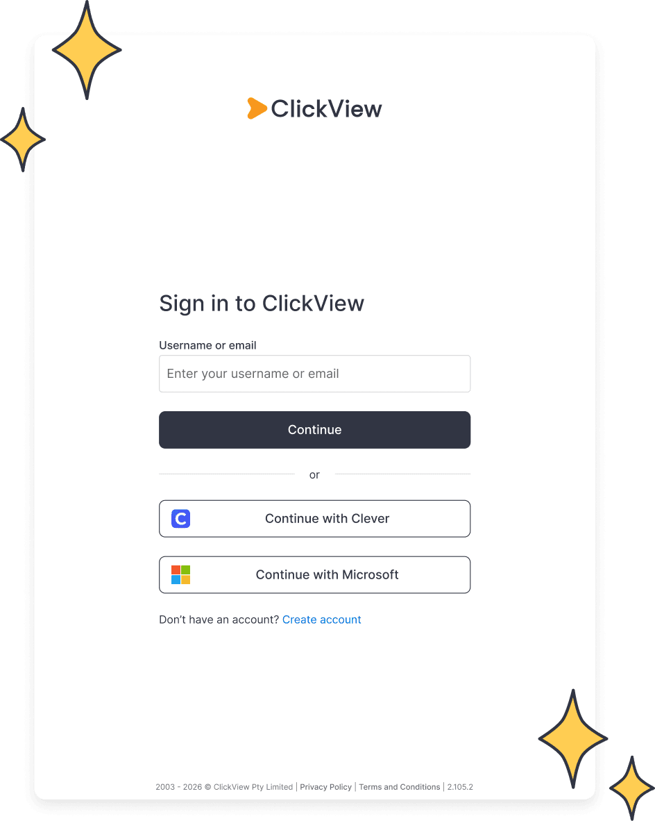 ClickView Login form