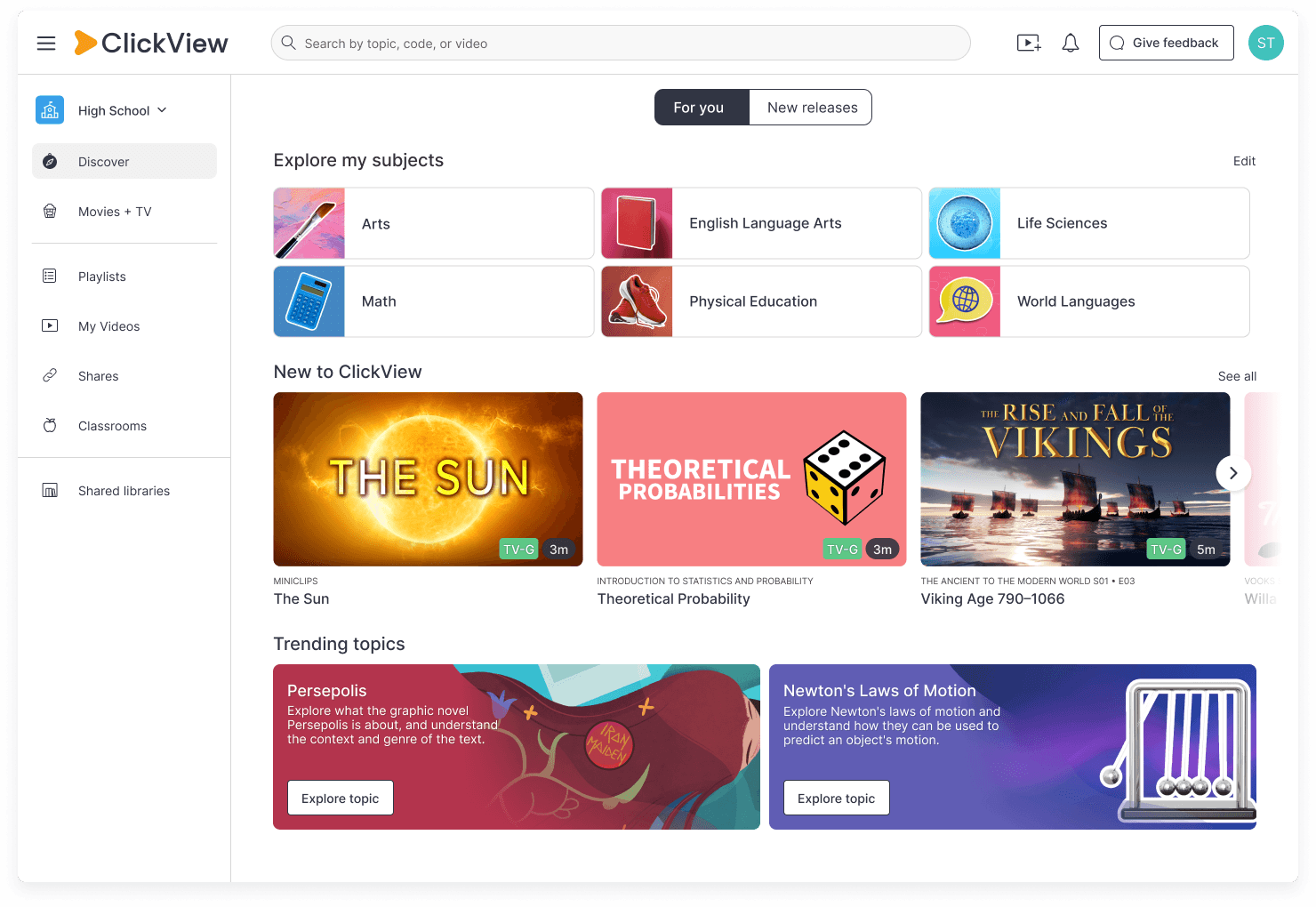 ClickView dashboard