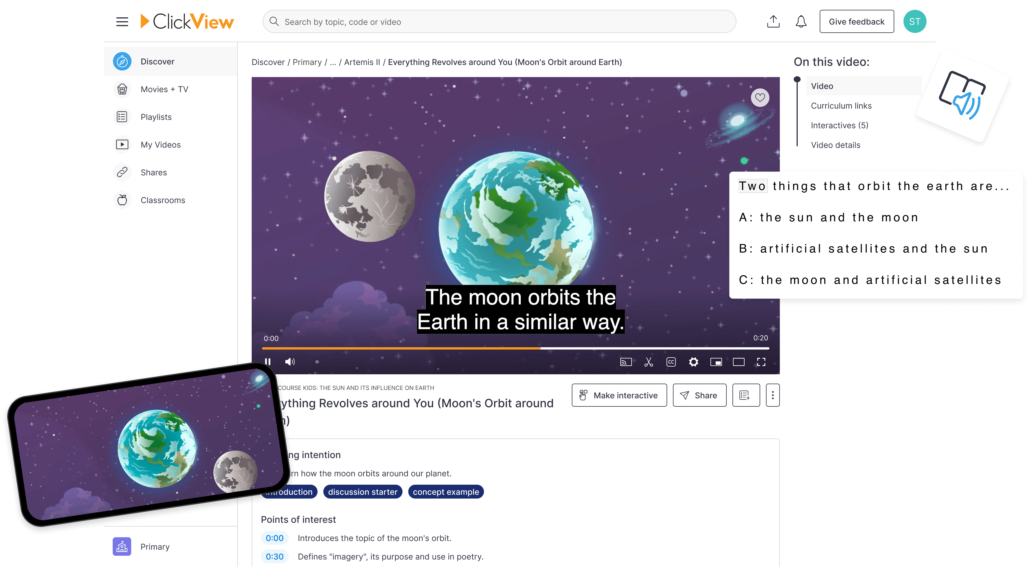Accessibility features in ClickView