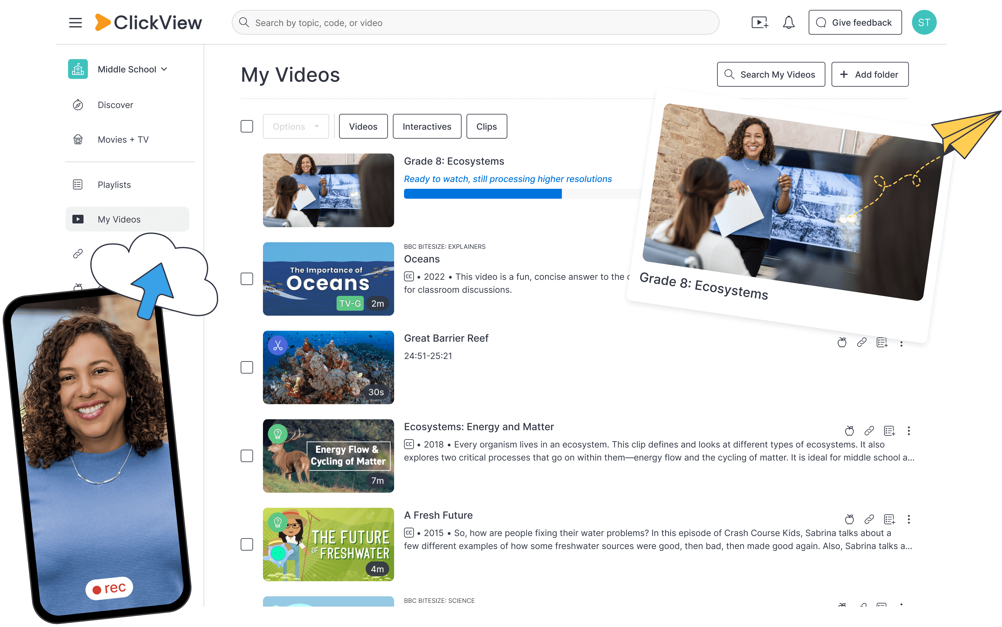 Upload videos